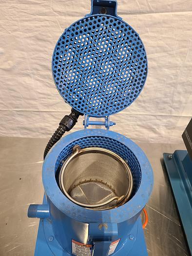 Used Nobles Tabletop Spin Dryer Chip Spinner 110V with basket Dry Metal Parts