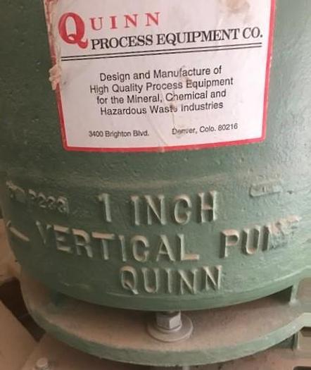 Used Pump, Vertical, Sand, 1", Quinn, 2 HP #C743129