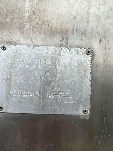 Used Screen, Rotary, 5' x 12', S/st, Baycore Fibre, SDS 60120, #C741708