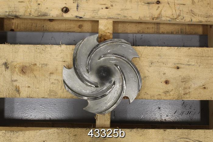 Used Goulds 3196 2x3x10 Stainless Steel 8" Diameter 5-Vane Impeller #43325