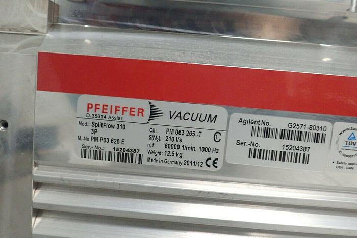 Used Pfeiffer SplitFlow 310 3P Agilent G2571-80310 Vacuum Pump w/ Controller TC 400
