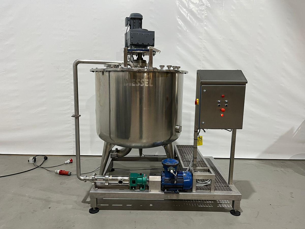 Gebruikt DIESSEL RVS Menger/tank met roerwerk