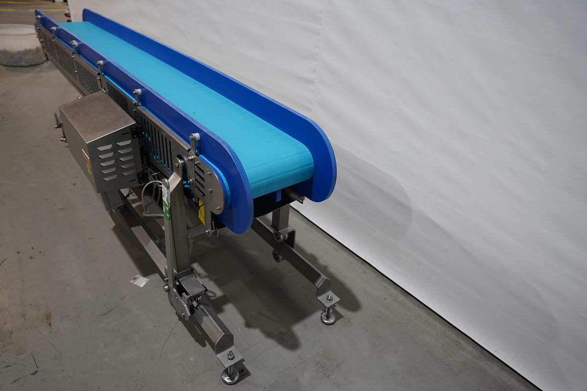 Gebruikt NN RVS transportband, verrijdbaar