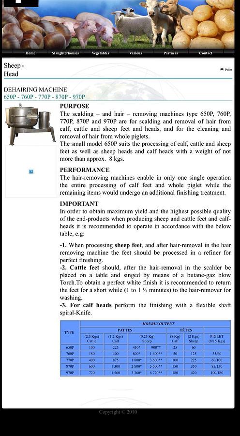 Gebruikt 2020 La Parmentiere Ontharingsmachine, Type 770P