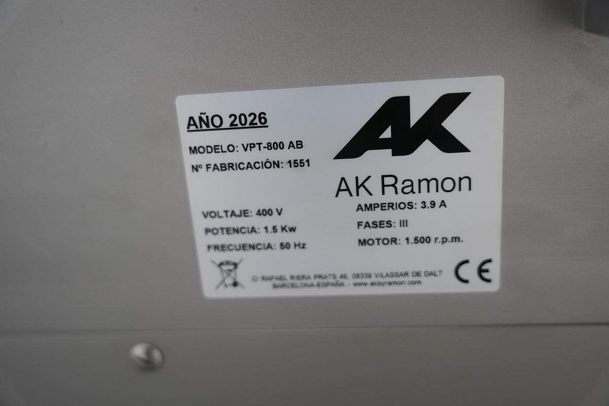 2026 AK Ramon Vacuümmachine, type VPT-800 AB