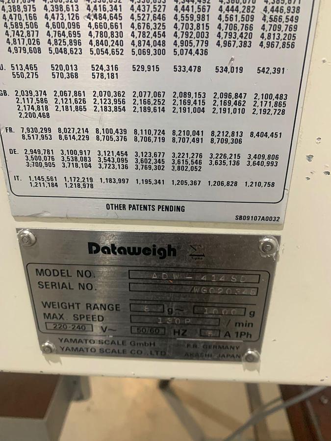 Gebruikt 2000 Yamato Dataweigh Multihead weger, ADW 414SD