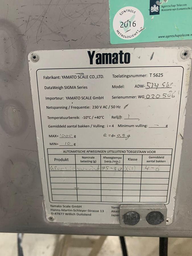 Used Yamato Dataweigh Multihead weger, ADW-514SWH