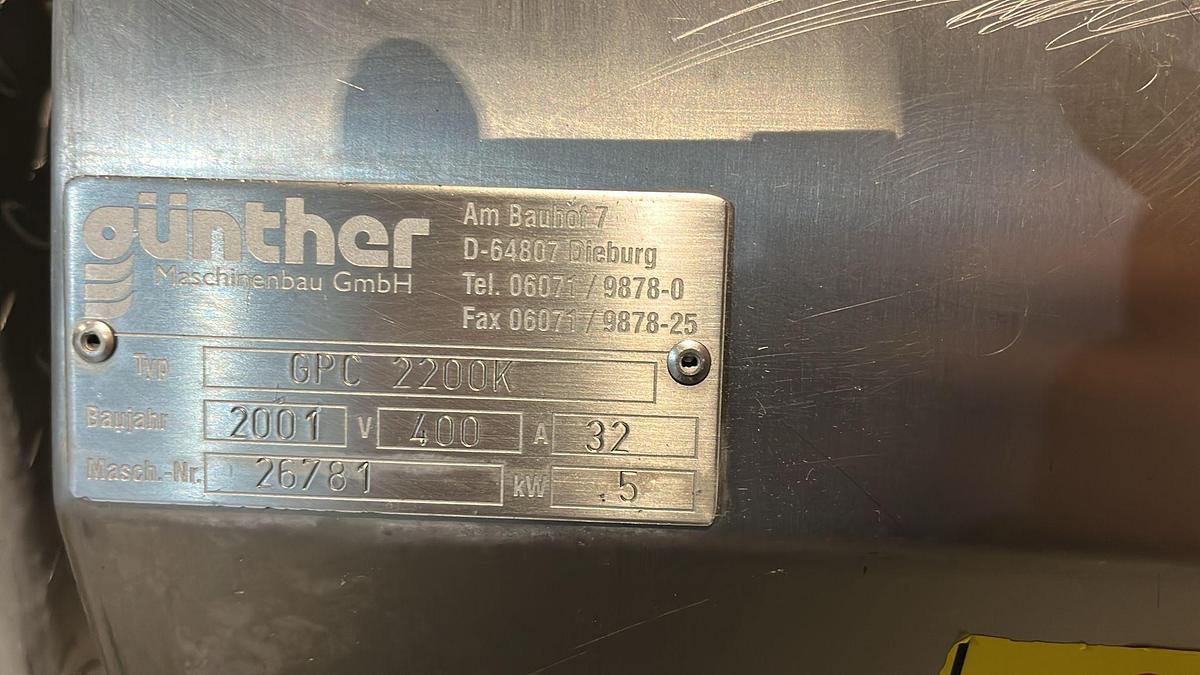 Gebruikt 2001 Günther Tumbler GPC2200K