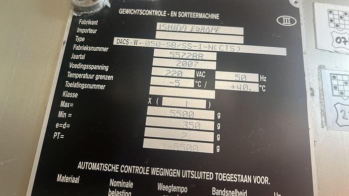 Used 2007 Ishida Checkweger, DACS-W-050-SB/SS-I-N (CTS) 557288