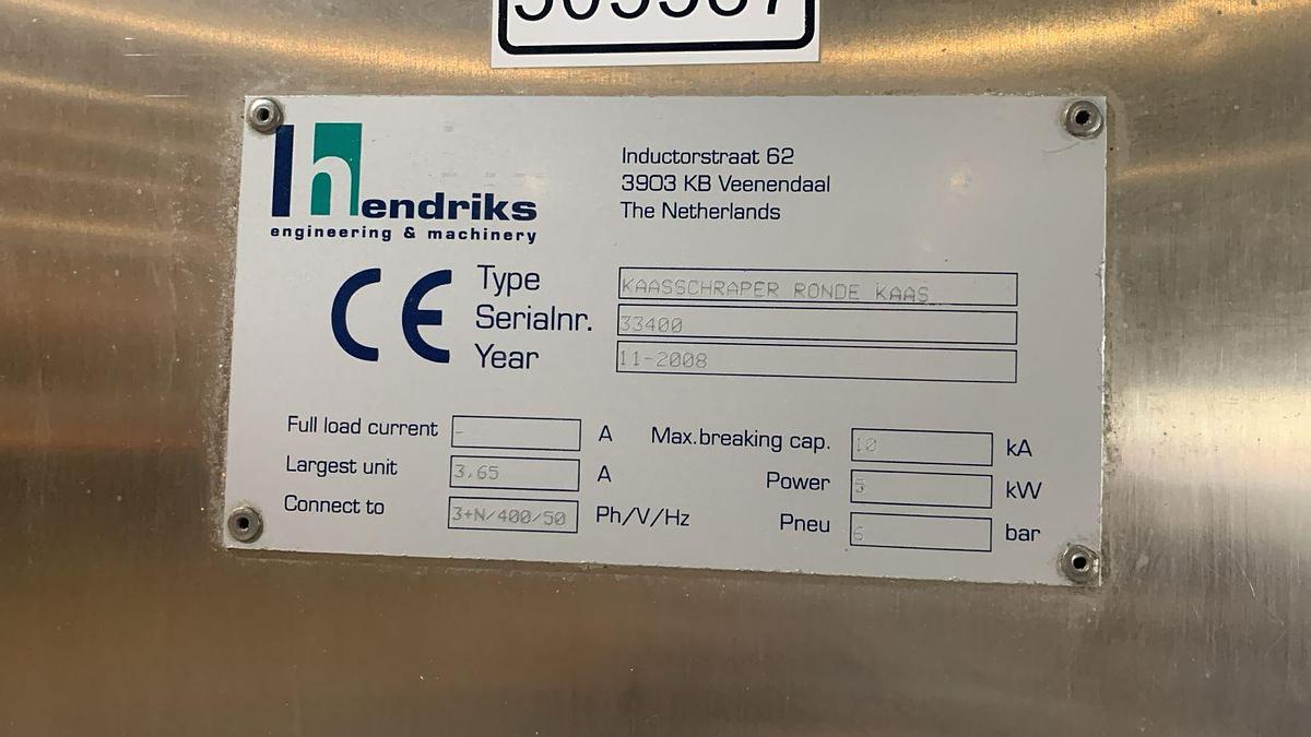 Used 2008 Hendriks Kaasschraper ronde kaas