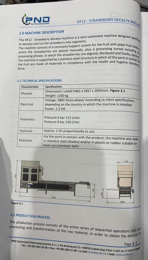Gebruikt 2022 PND  Aardbeiensnijder type, De-clayx machine