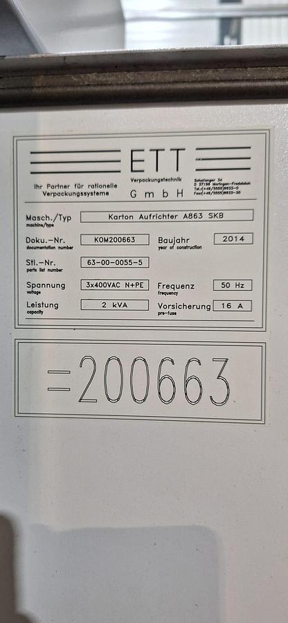 Used 2014 ETT Dozenvouwer A 863 SKB