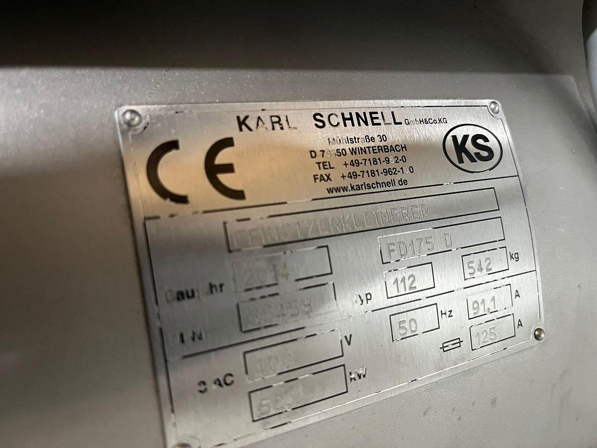 Used 2014 Karl Schnell Emulgator, 112 FD 175