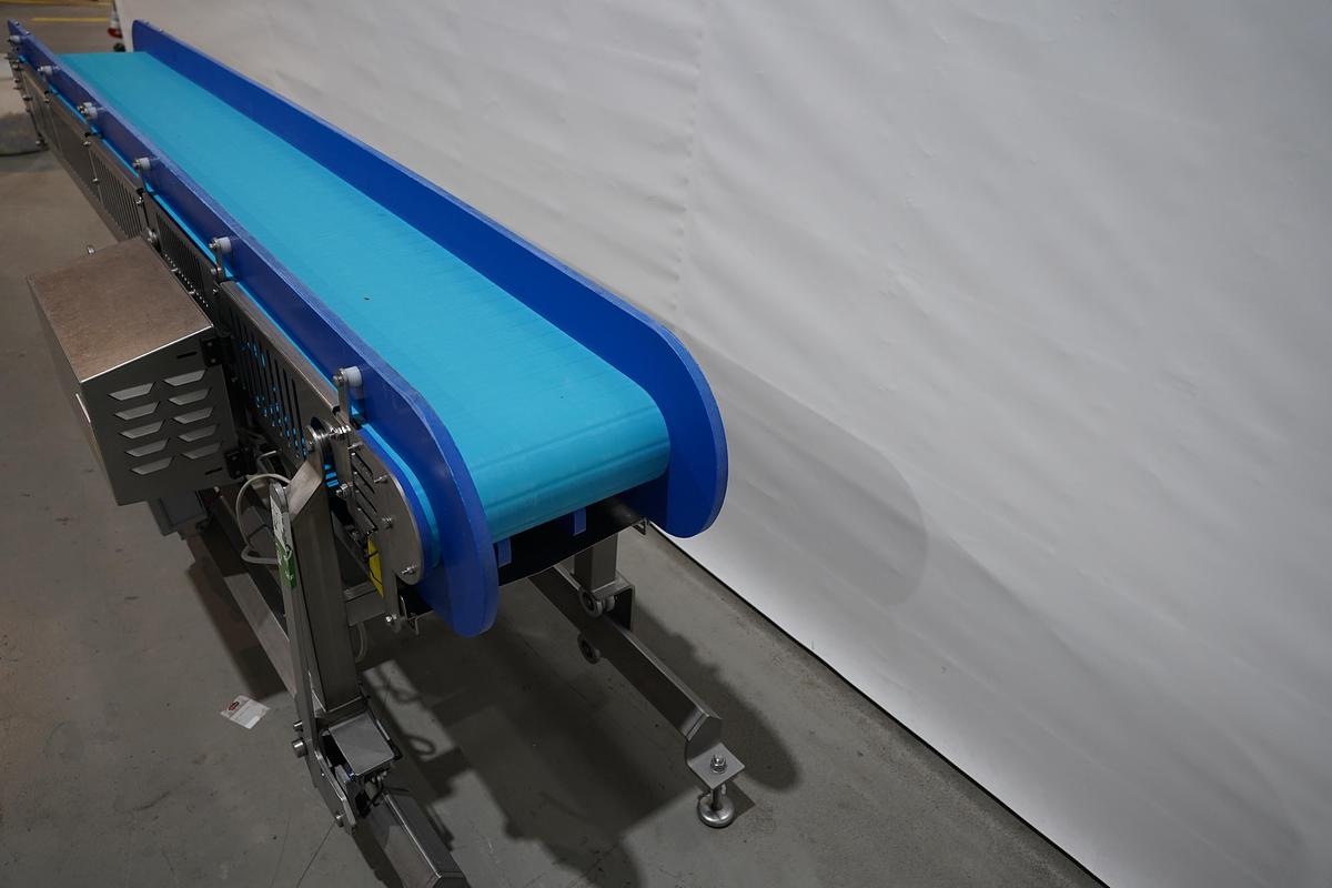 Gebruikt NN RVS transportband, verrijdbaar