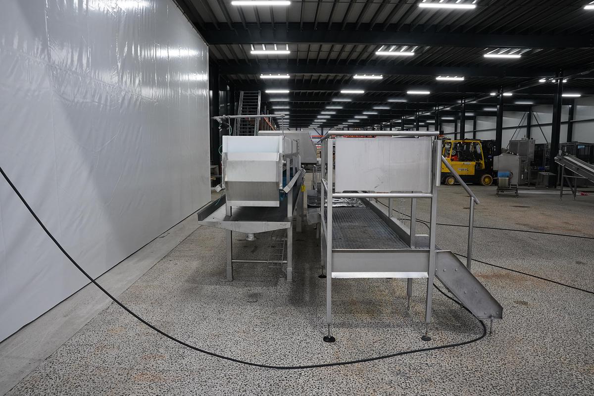 Gebruikt 2009 Ioma/Boldtusystems Transportband met metaaldetector en bordes