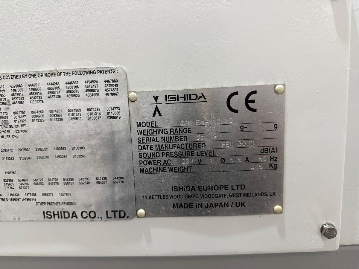 Gebruikt 2003 Ishida Multihead weger, CCW-EM-210/30