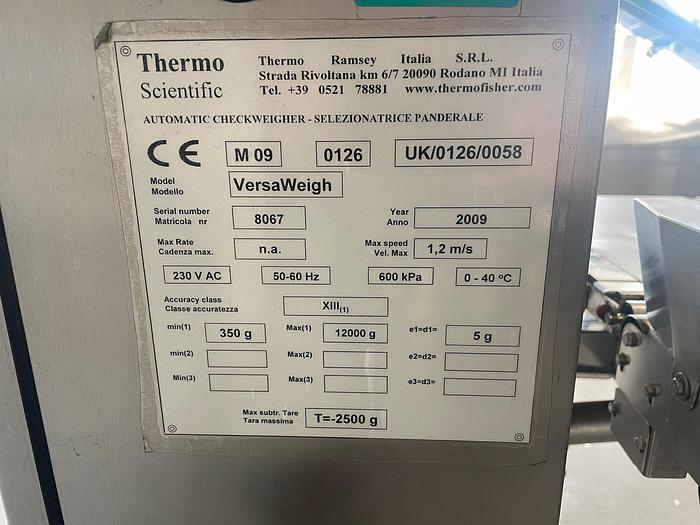 Used 2009 Thermo Scientific Checkweger, VersaWeigh
