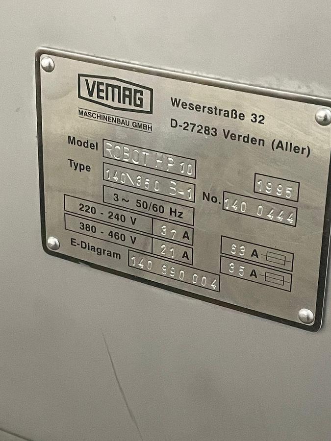Gebruikt 1995 Vemag Robot HP10  (type: 140\350 B-1) Vacuümvuller