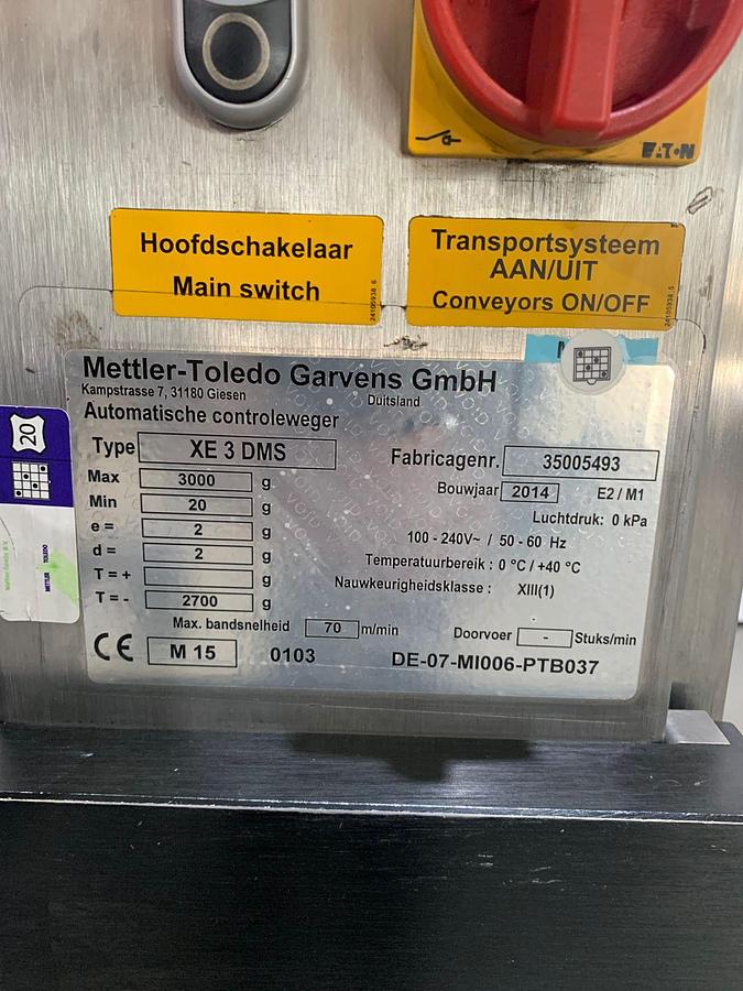 Used 2014 Mettler Toledo - Garvens Checkweger XE3 DMS