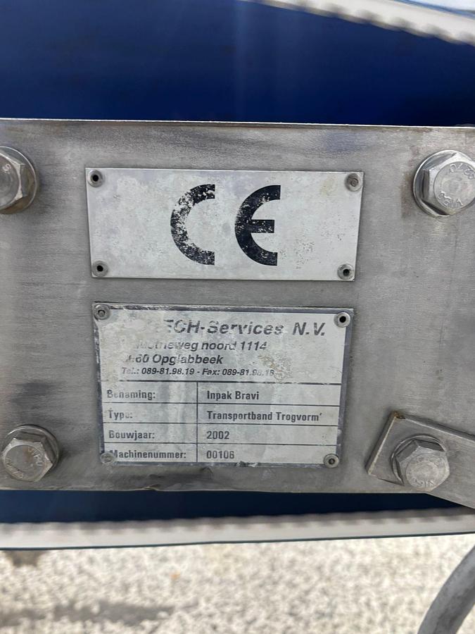 Gebruikt 2002 Inpak Bravi Transportband, Trogvorm