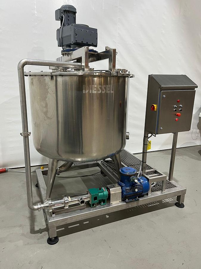 Gebruikt DIESSEL RVS Menger/tank met roerwerk