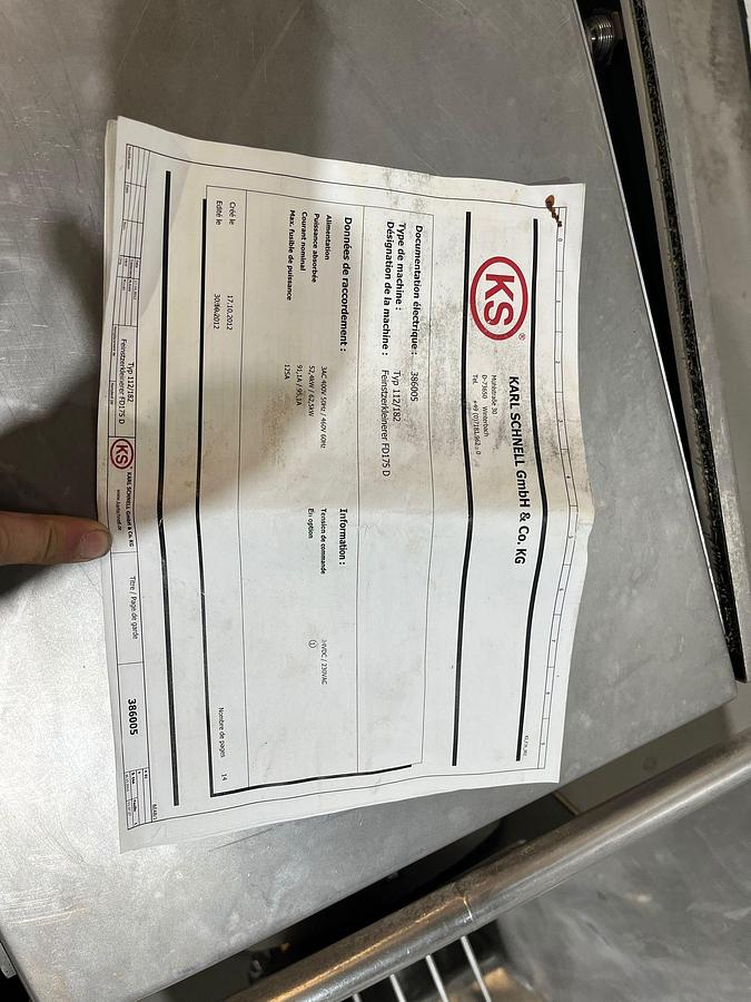 Used 2014 Karl Schnell Emulgator, 112 FD 175