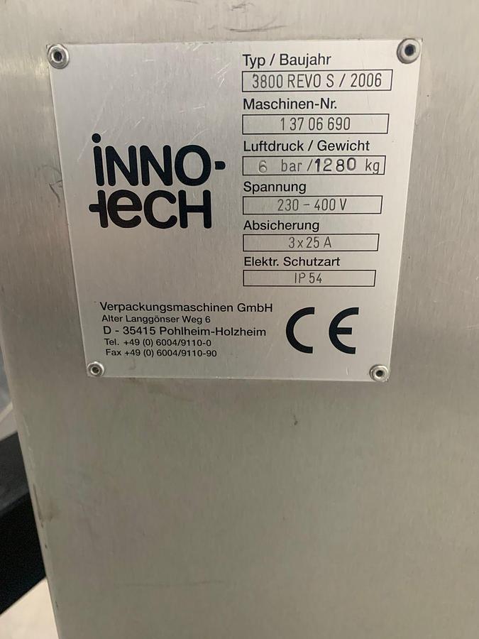 Used 2006 Innotech Verticale Verpakkingsmachine 3800 Revo S
