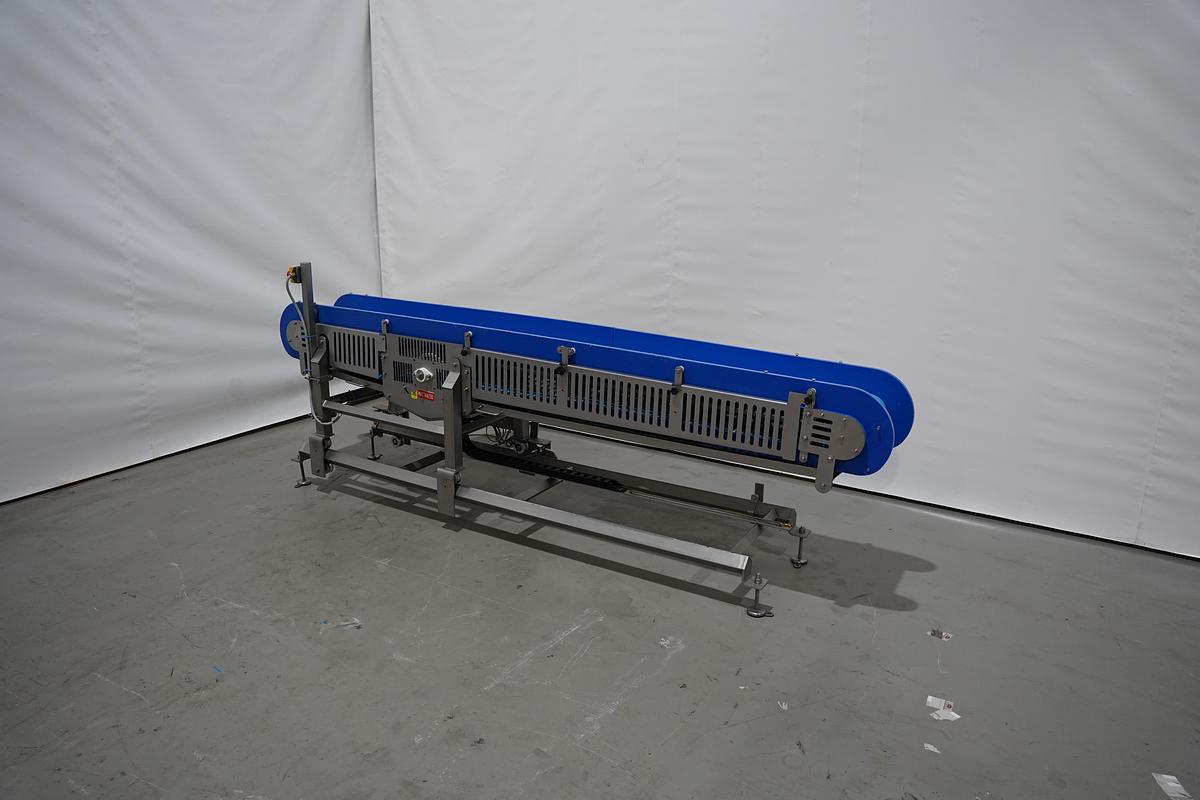 Gebruikt NN  RVS transportband, verrijdbaar