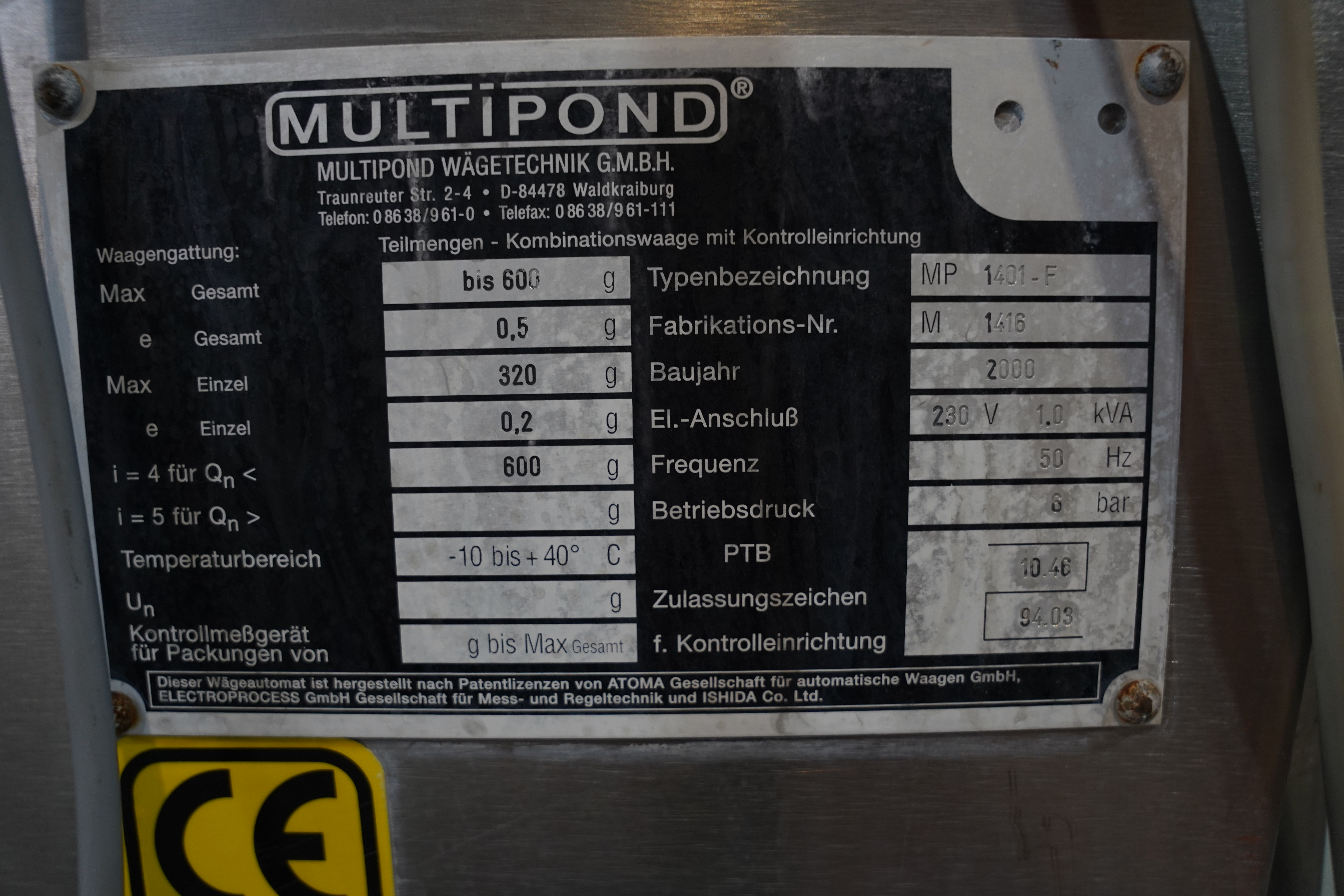 Gebruikt 2000 Multipond MP 1401-F multiheadweger