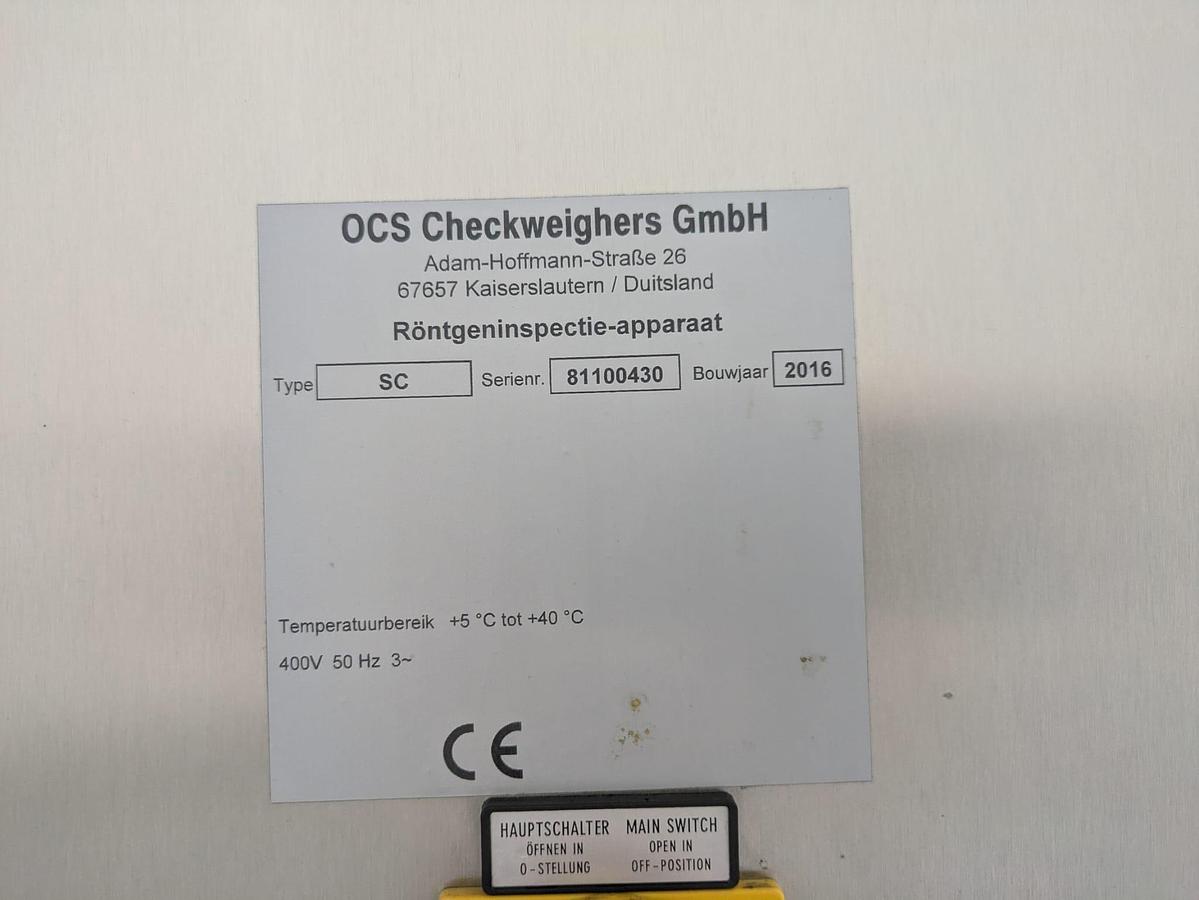 Used 2016 Wipotec OCS SC6000 Röntgen inspectie
