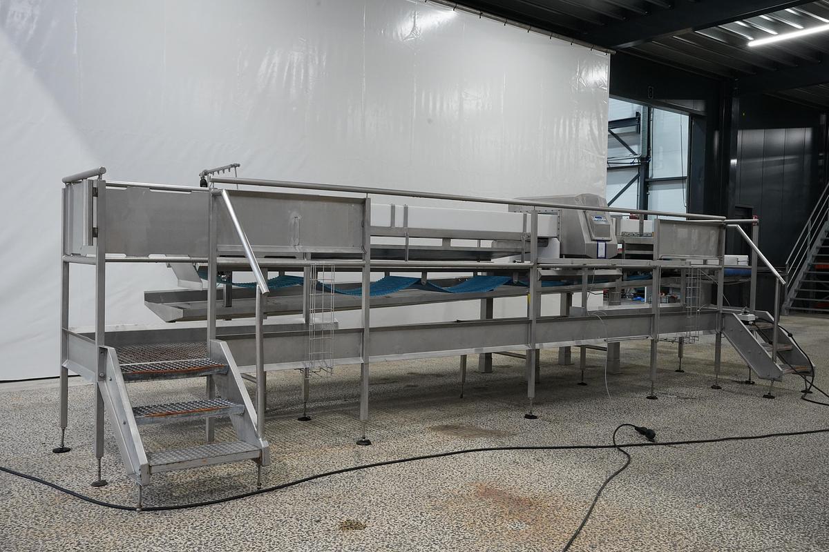 Gebruikt 2009 Ioma/Boldtusystems Transportband met metaaldetector en bordes