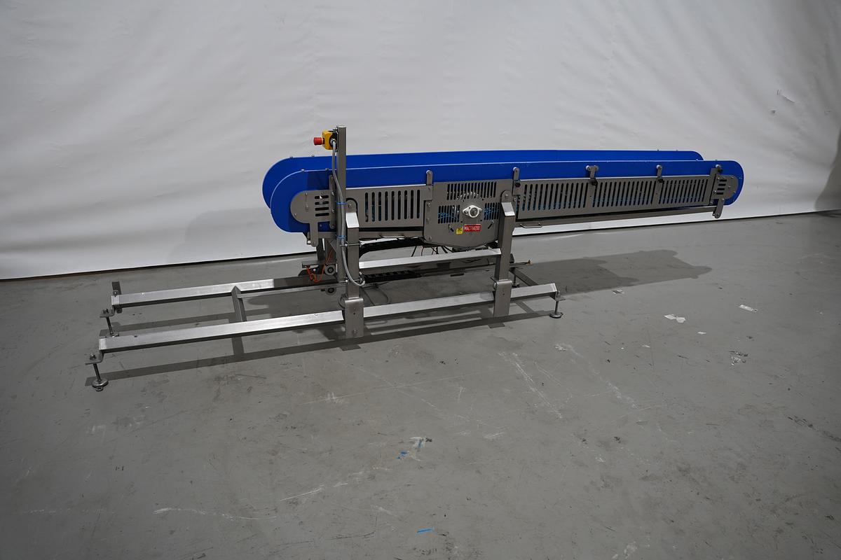 Gebruikt NN  RVS transportband, verrijdbaar