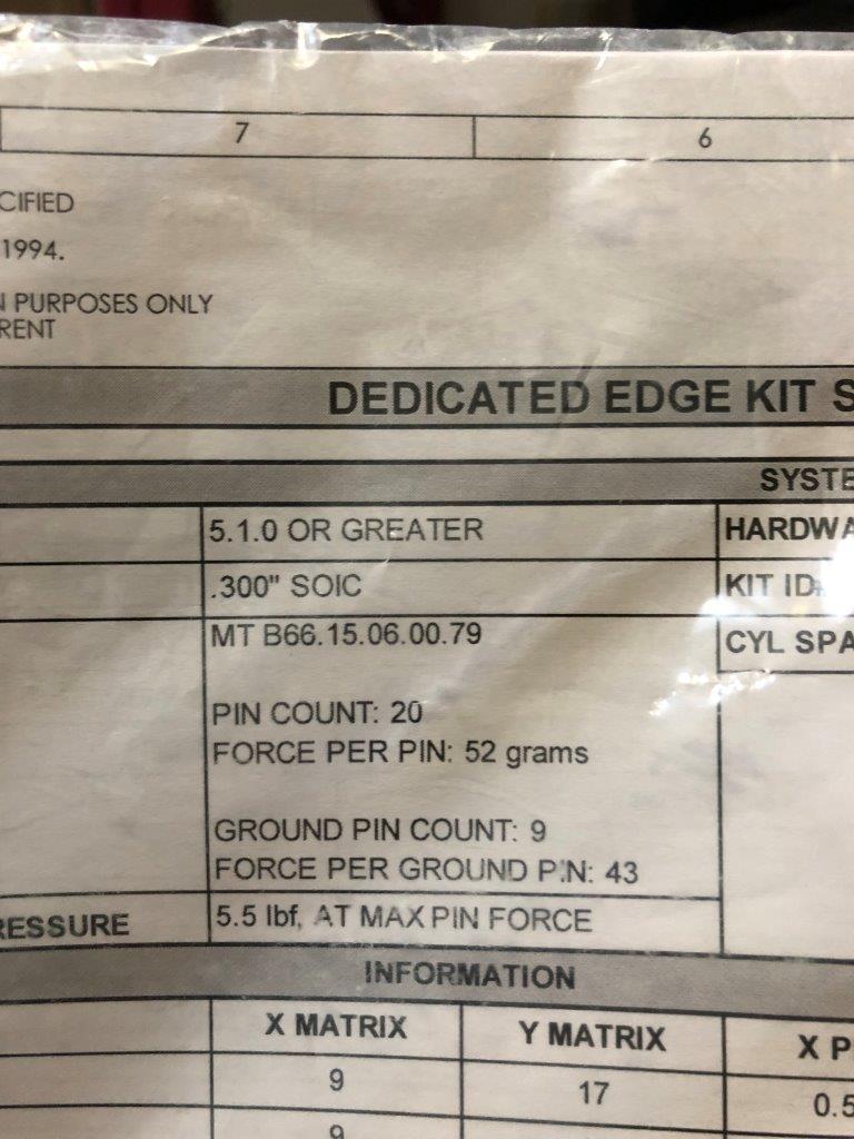 Used Delta Edge DE8000 20lds SOIC .300 WSO Test Handler Change Kit