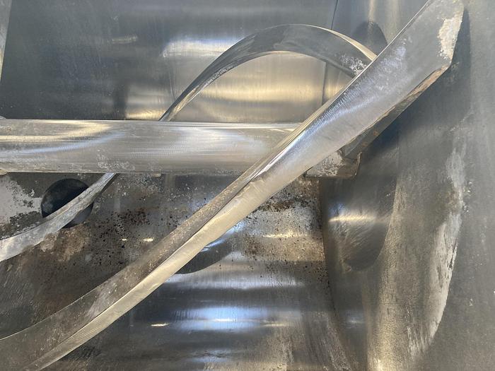 Used Used Caccia approximately 200 cubic feet stainless steel ribbon mixer model AG6000N