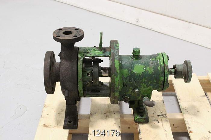 Used Goulds 3196 Pump, 3196Mt, 2X3X6, Ductile Iron Casing, 5.5" Impeller Diameter, 7.5 Hp, 3495 Rpm, 575 Volt, 213T Frame Motor, With Base, Coupling And Guards #12417