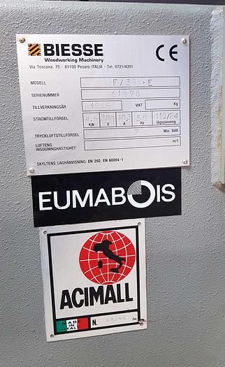 Used 1996 Biesse dowel drilling machine model Compact F 39 E