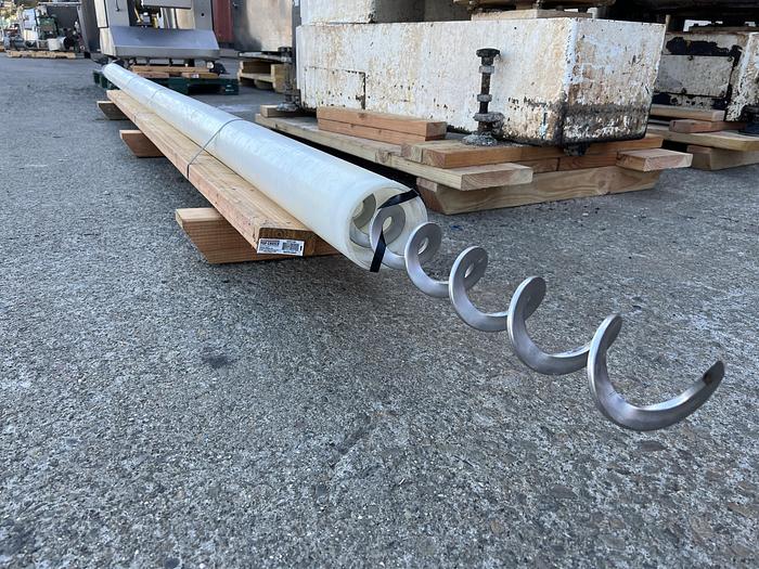 Used Flexicon Inclined Screw Conveyor with Stainless Steel Hopper #S744836