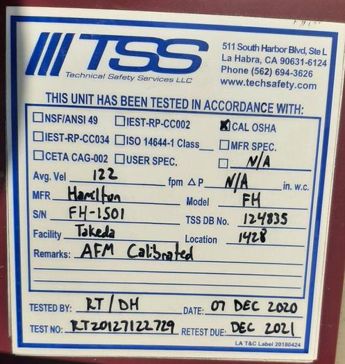 Used Fume Hood, 36" x 30" x 23", Thermo Scientific, SafeAire II #S744414