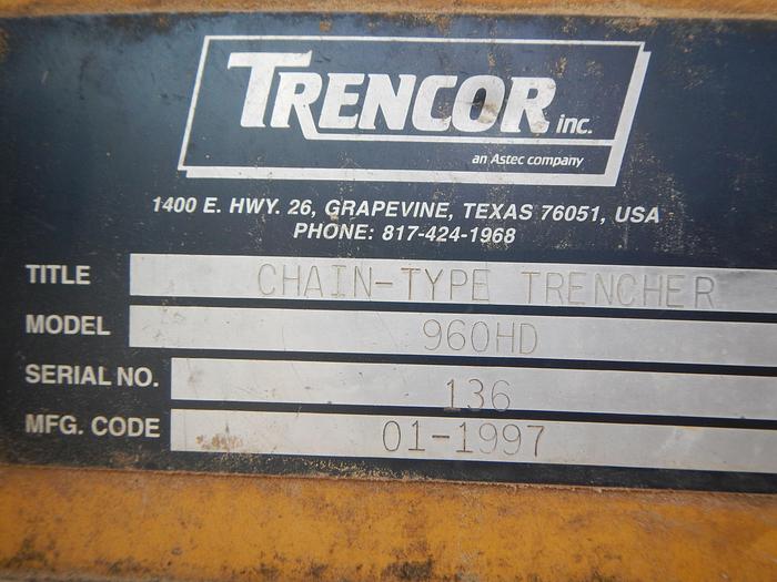 Used 1997 Trencor 960HD Trencher