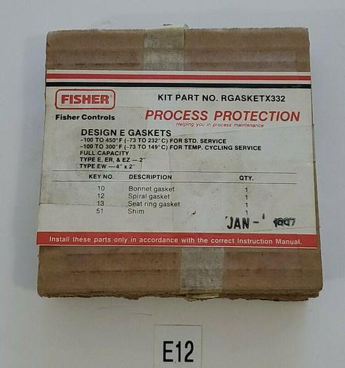 *NEW* Fisher Controls RGASKETX332 Gasket Kit Design E, ER & EZ & EW Gaskets