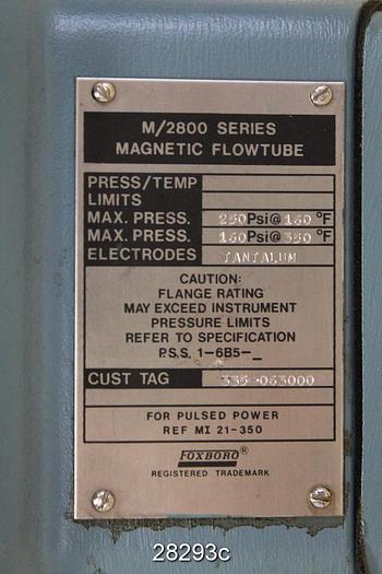 Used Foxboro 280h-sbba-tbg-g 1/2" Magnetic Flow Tube, #28293