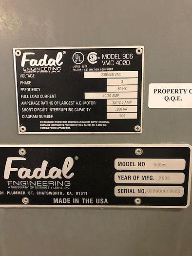 Used 2000 Fadal VMC 4020HT