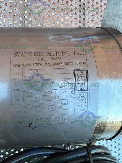 Used Silverson  AX3 High Shear Batch Mixer w/ Impeller, Homogenizer Head, 3450 RPM 1HP