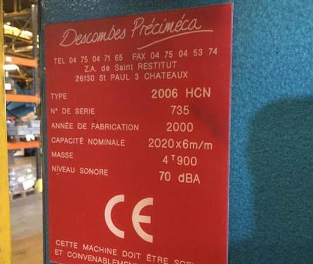 Gebraucht PLAATSCHAAR DESCOMBES 2m/6 mm dik