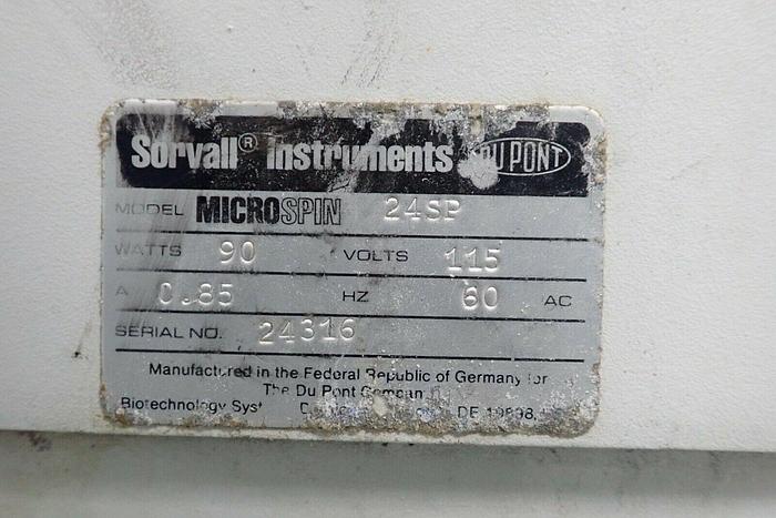 Used DuPont Sorvall MicroSpin 24S 24SP Microcentrifuge Centrifuge with Rotor