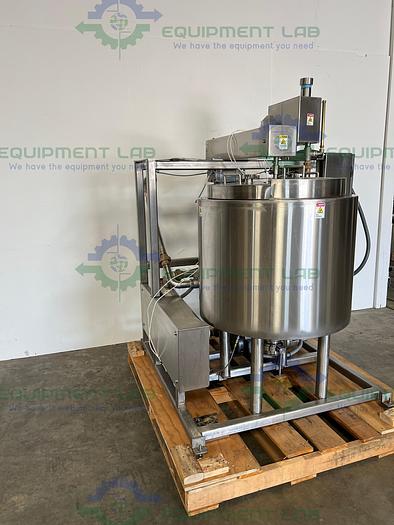 Used Metal Fabrication 50 Gallon Jacketed Mixing Tank w/ Side Sweeper, Controller