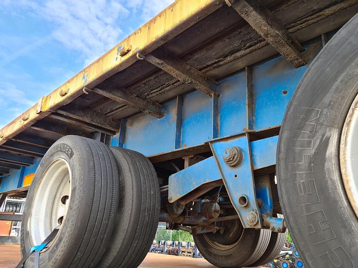 Used 1979 2 AXLE FLATBED TRAILER STEEL SUSPENSION STEEL FLOOR GROENEWEGEN
