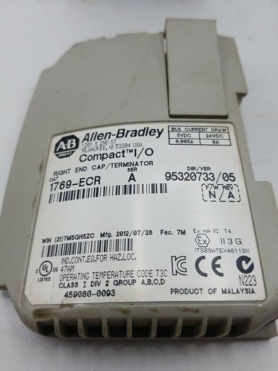 Used Allen-Bradley Rack 1769-L32E, 1769-OW16, 1769-IQ16, 1769-ECR complete rack