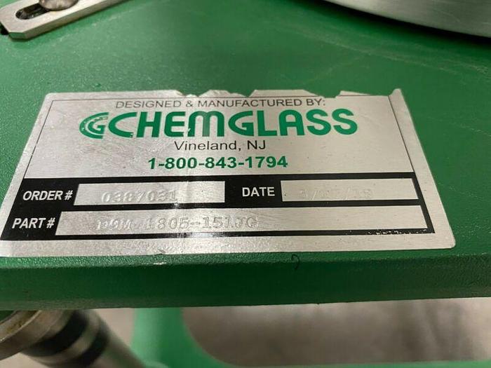 Used Chemglass 15 Liter Glass Reactor w/ Overhead Stirrer & Heating Pad & Mantle