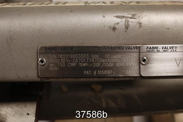 Used Fabri 10" Hand Operated Knife Gate Valve #37586